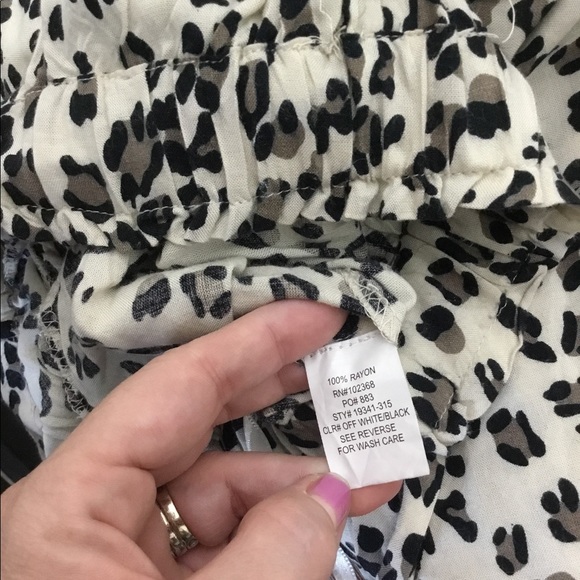 Blue Island animal print wide leg cropped pants S - Picture 4 of 4